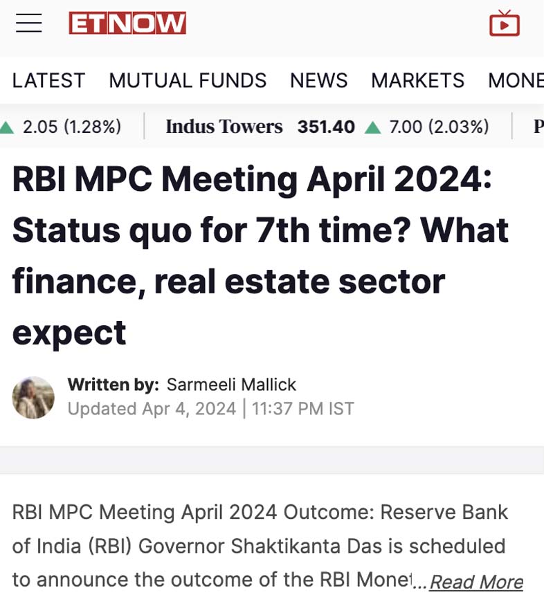 Back
                RBI Monetary Policy 2024 Highlights: RBI keeps repo rate unchanged; FY25 GDP growth projected at 7%; inflation at 4.5%